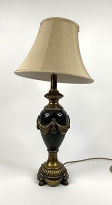 Lot 138 - A 20th century composite table lamp, gilt...
