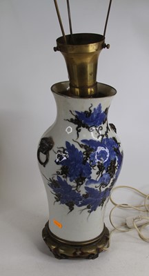Lot 173 - A Chinese blue & black glazed porcelain table...