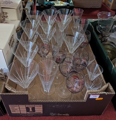 Lot 186 - A set of eleven wine glasses, each having a...