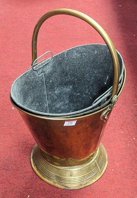 Lot 196 - A 19th century brass coal bucket, having...