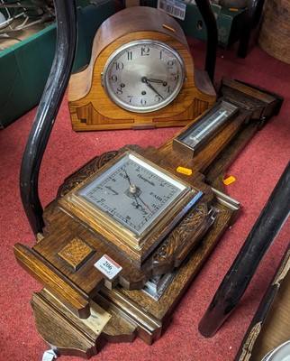 Lot 206 - An Art Deco walnut cased geometric inlaid...