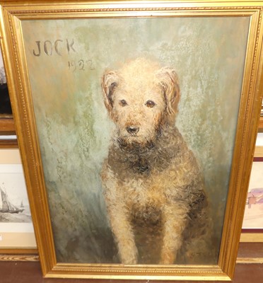 Lot 1022 - JF Sla*** - Jock 1922, oil on board,...