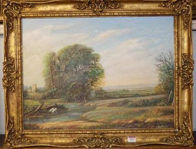 Lot 1026 - Len Stephenson - Extensive river landscape...