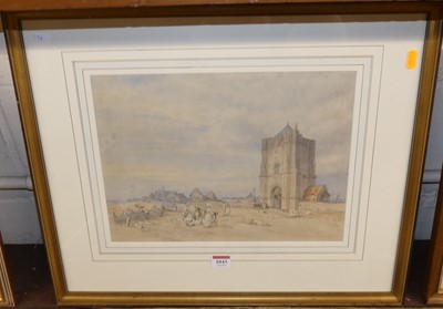 Lot 1043 - Harry Hine (1845-1941) - landscape with church...