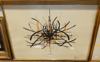 Lot 1061 - P Beaudoin - Untitled, abstract watercolour,...