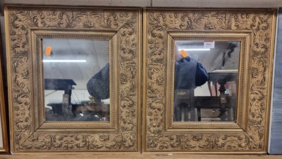 Lot 1064 - A pair of gilt  composition framed rectangular...