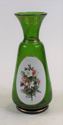 Lot 236 - A 19th century Bohemian overlaid green glass...