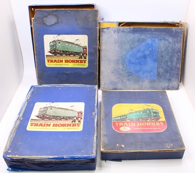 Lot 236 - Four French Hornby empty 0-gauge set boxes,...