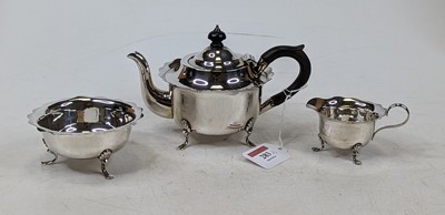 Lot 283 - A Victorian silver three-piece bachelors tea...