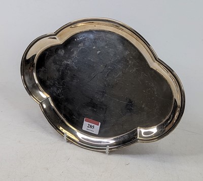 Lot 285 - A George V silver tray, of quatrefoil shape,...