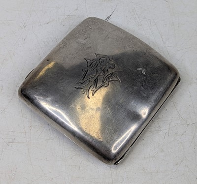 Lot 290 - A George V silver pocket cigarette case, of...