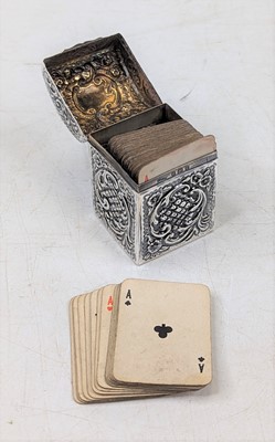 Lot 293 - An Edwardian silver miniature playing card...