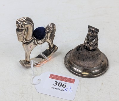 Lot 306 - An Edwardian silver pin cushion in the form of...