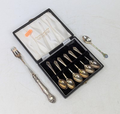 Lot 307 - A set of six Elizabeth II silver coffee spoons;...