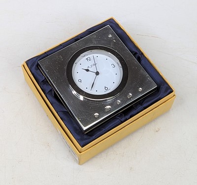 Lot 314 - An Elizabeth II silver clad strut clock by...