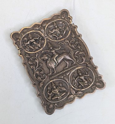 Lot 299 - An Indian white metal visiting card case, of...