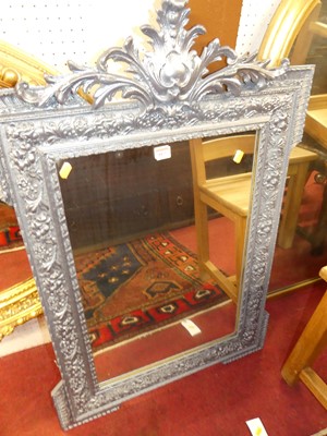 Lot 1175 - A pine framed floral gesso and later silvered...