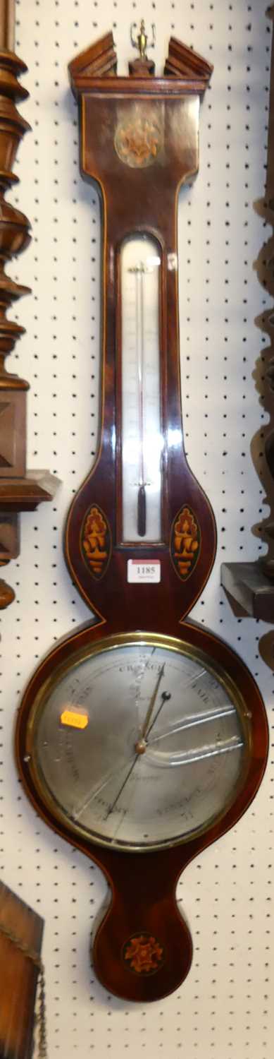 Lot 1185 - *A 19th century mahogany two-dial wheel...
