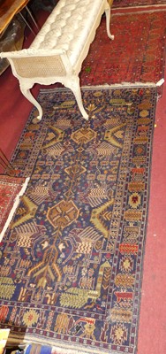 Lot 1205 - *A Persian woollen blue ground Bidjar rug, 200...