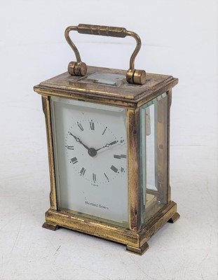 Lot 421 - A Shortland Bowen brass cased carriage clock,...