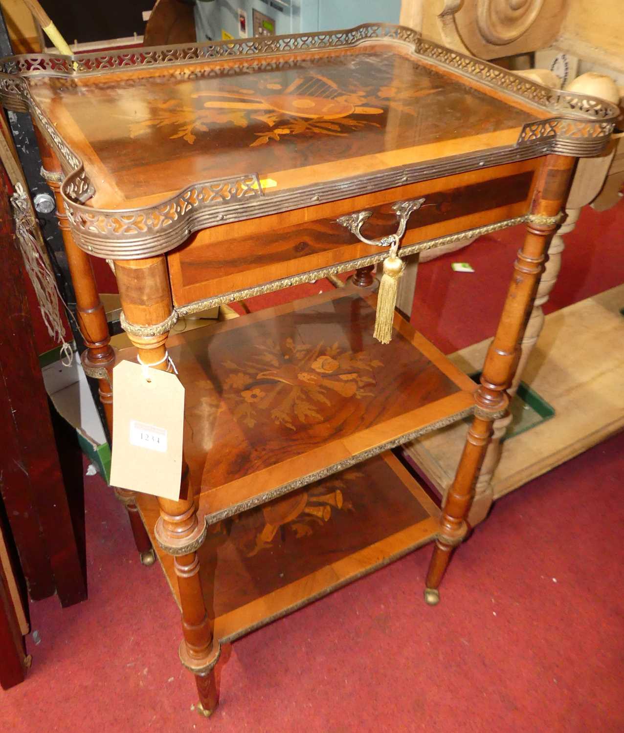 Lot 1234 - *A walnut, satinwood and further inlaid...