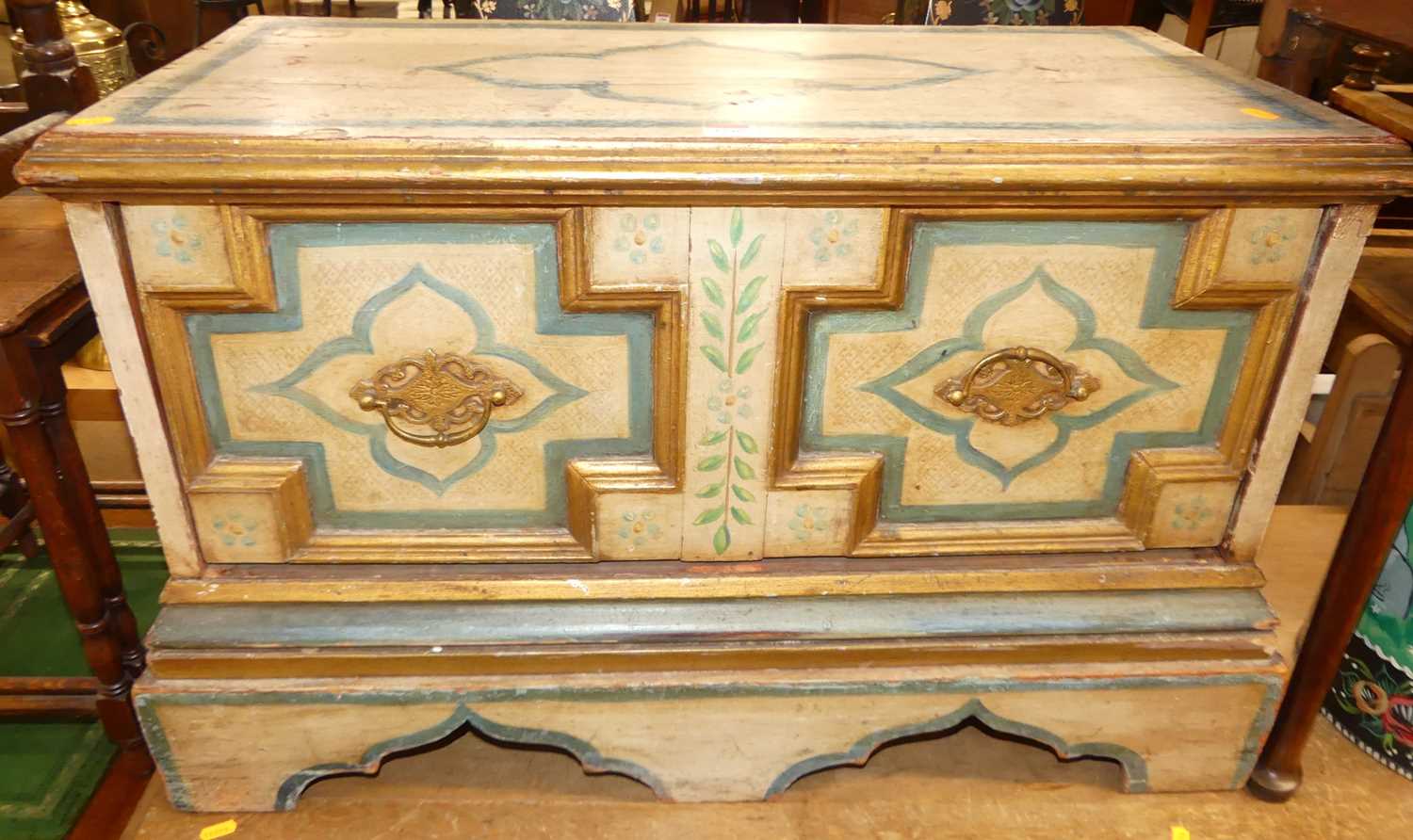 Lot 1246 - A decorative Continental painted pine...