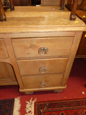 Lot 1249 - A mid-Victorian pine round cornered dresser...