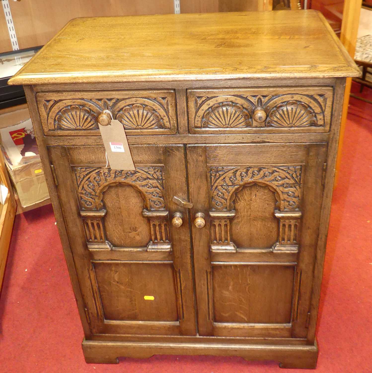 Lot 1306 - A contemporary Ipswich joined oak small double...