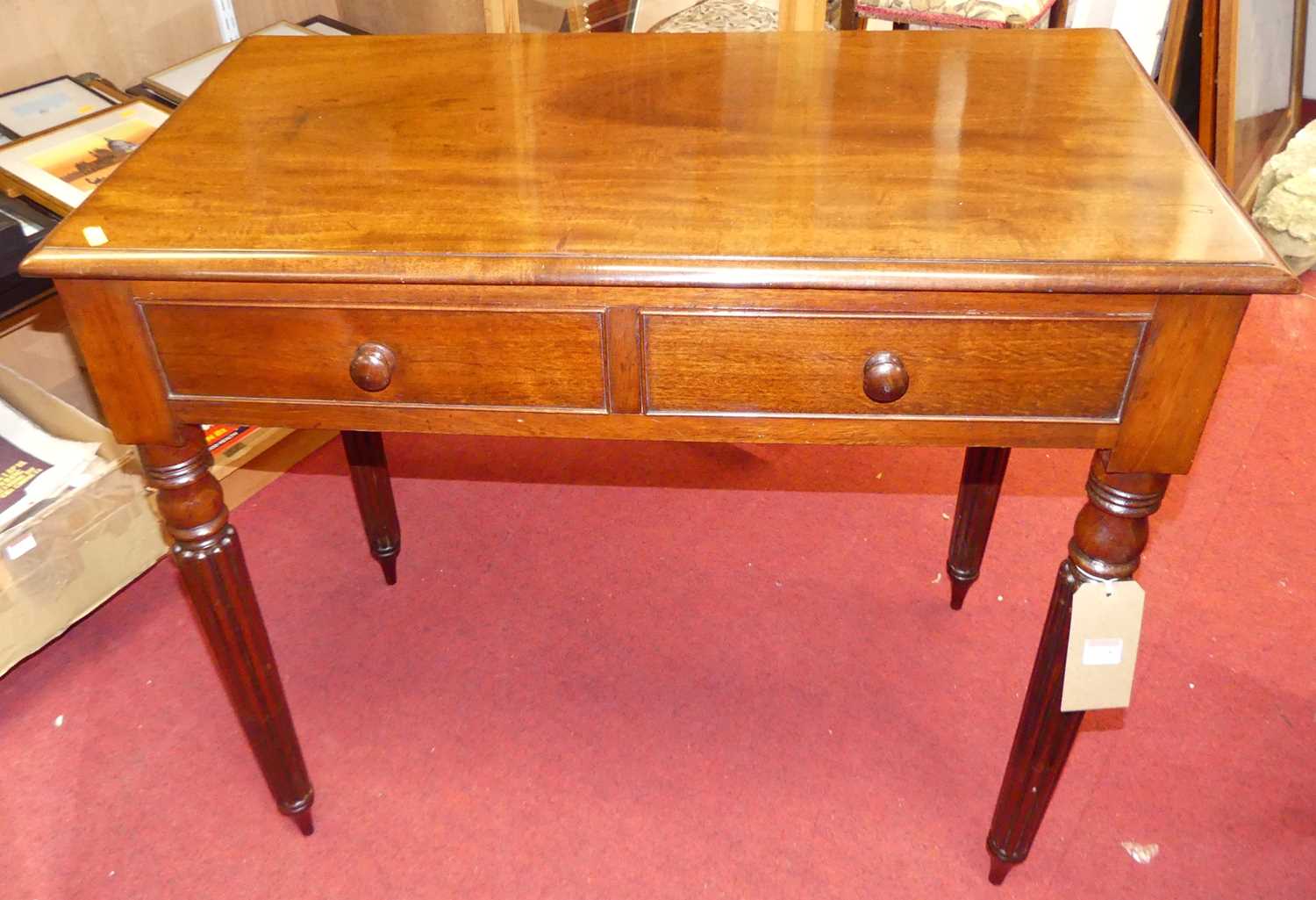 Lot 1308 - A Victorian mahogany two-drawer side table,...