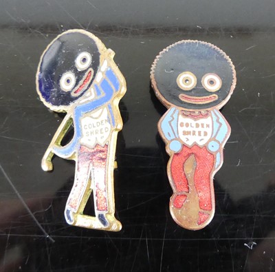 Lot 352 - Two enamelled metal 'Golly' pin badges, each 3....