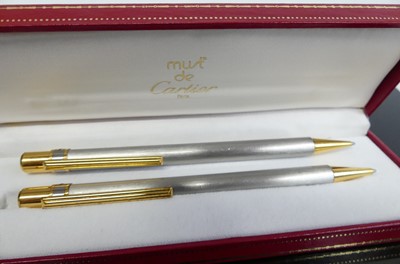 Lot 361 - A boxed Must de Cartier ballpoint pen, serial...