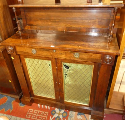 Lot 1325 - A George IV rosewood chiffonier, having a...