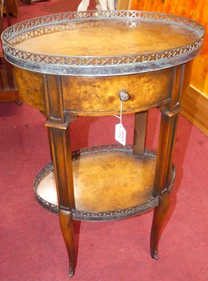 Lot 1334 - *A contemporary French birdseye maple two-tier...