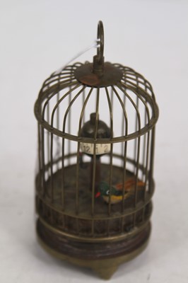 Lot 478 - A brass birdcage automaton clock, height 14cm