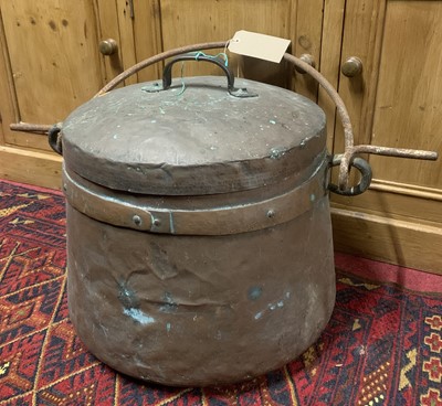 Lot 1378 - A late 19th century copper circular cauldron...