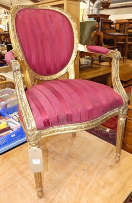 Lot 1380 - *A French Louis XVI style floral giltwood...