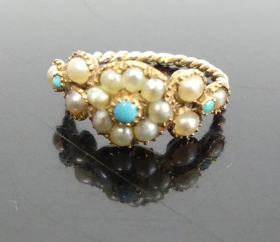 Lot 383 - A vintage yellow metal seed pearl and...