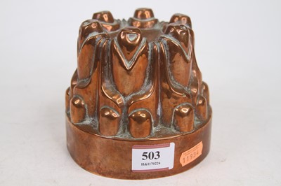 Lot 503 - A Victorian Cobham copper castle-top jelly...