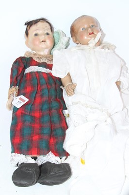 Lot 515 - A vintage German wax headed doll, h.42cm;...