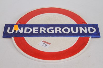 Lot 523 - A reproduction London Underground cast iron...