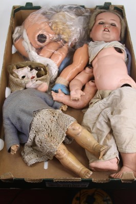 Lot 537 - A collection of vintage doll parts, to include...