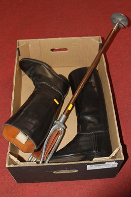 Lot 598 - A pair of vintage leather riding boots...