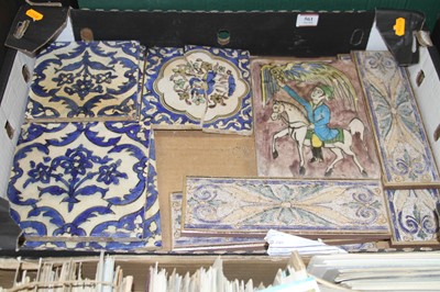 Lot 561 - A collection of Iznik style pottery wall tiles