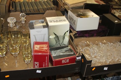 Lot 565 - Four boxes of glassware, to include Dartington...