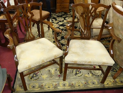 Lot 1412 - A pair of mahogany Chippendale style open...
