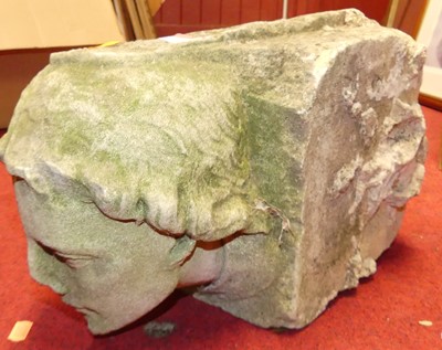 Lot 1103 - A reconstituted carved stone corbel, h.20cm