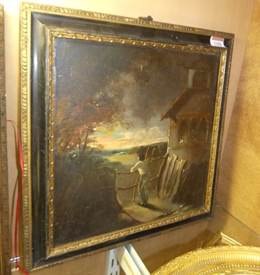 Lot 1106 - 19th century school - Moonlit river landscape,...