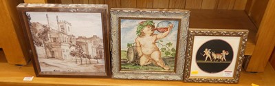 Lot 1116 - *After Guido Reni - Baby Bacchus, painted tile,...