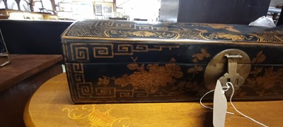 Lot 1457 - A Chinese black lacquered and floral gilt...