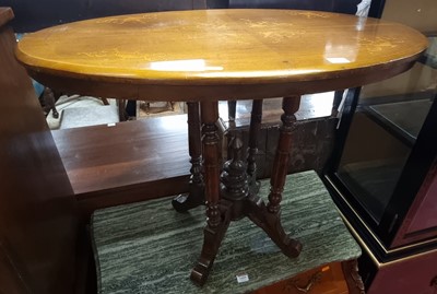 Lot 1458 - *A mid-Victorian walnut and floral satinwood...